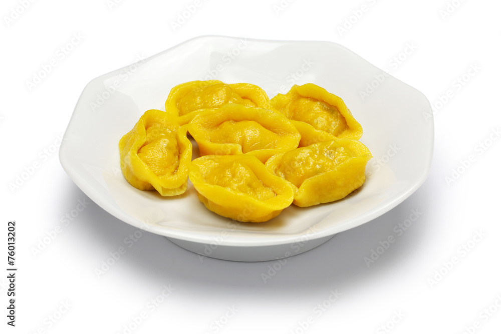 homemade chinese gold ingot dumplings, new year food homemade chinese gold ingot dumplings, new year food