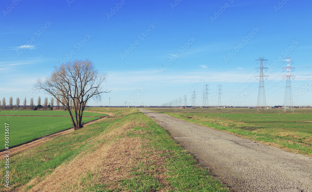 Countryside of the delta del po, italy