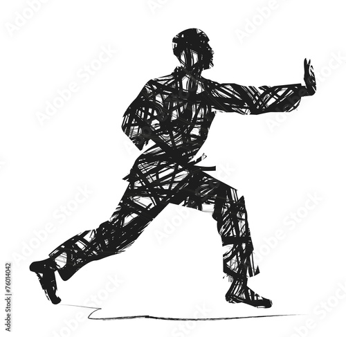 judo silhouette astratta su sfondo bianco