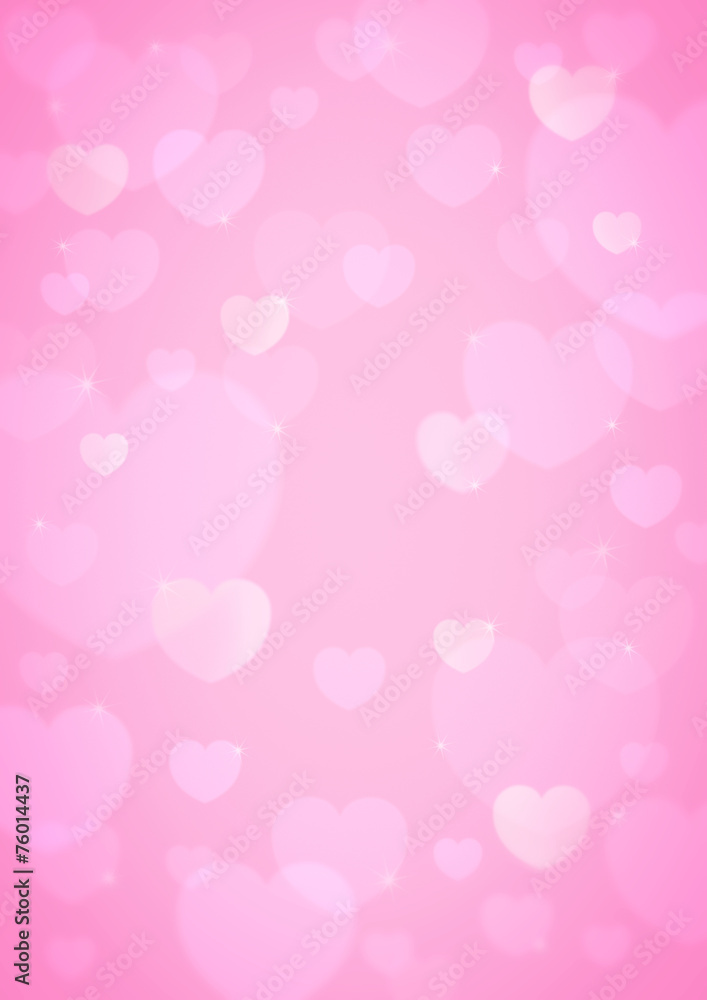 pink heart bokeh