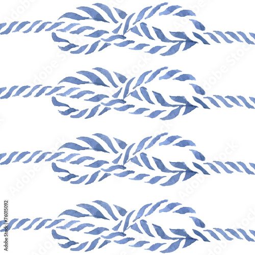 Blue rope knot  eight hand drawn watercolor illustration set