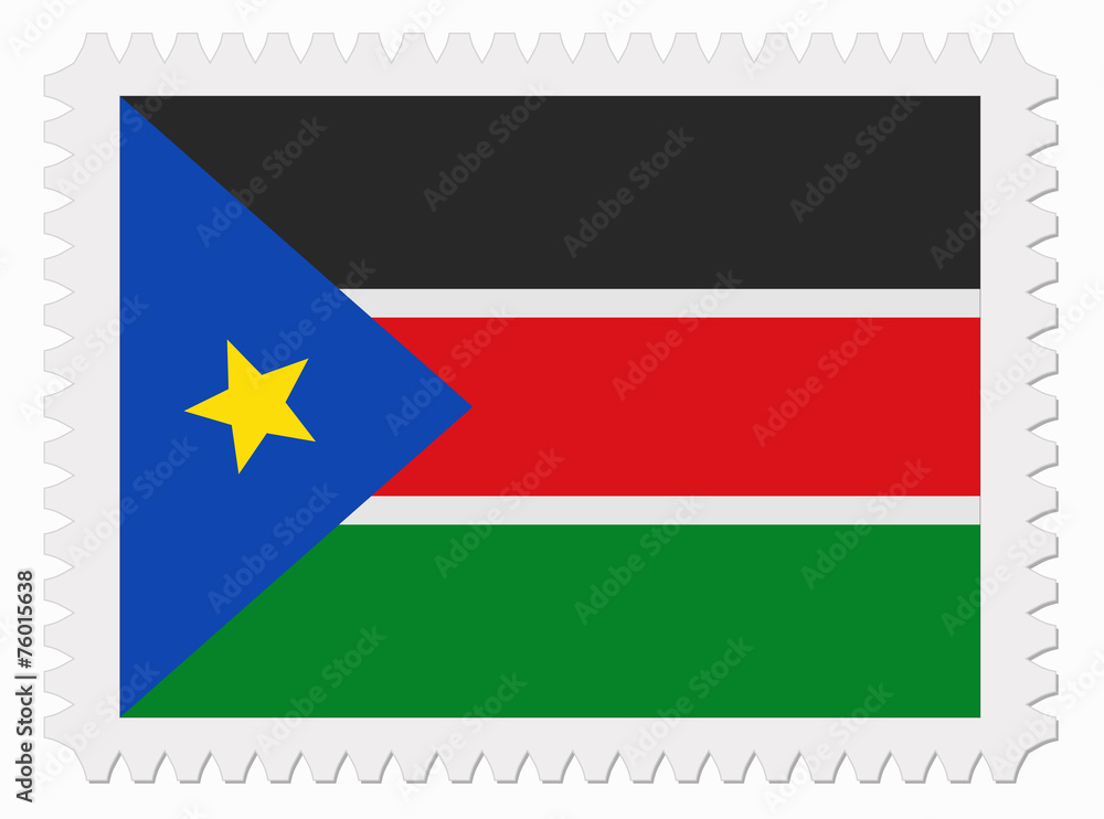 South Sudan flag stamp