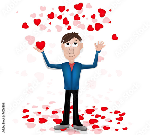 a man in love catches hearts
