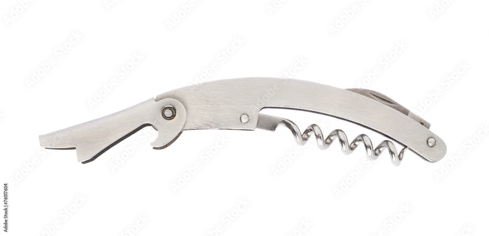 Metal bottle-screw corkscrew isolated Metal bottle-screw corkscrew isolated