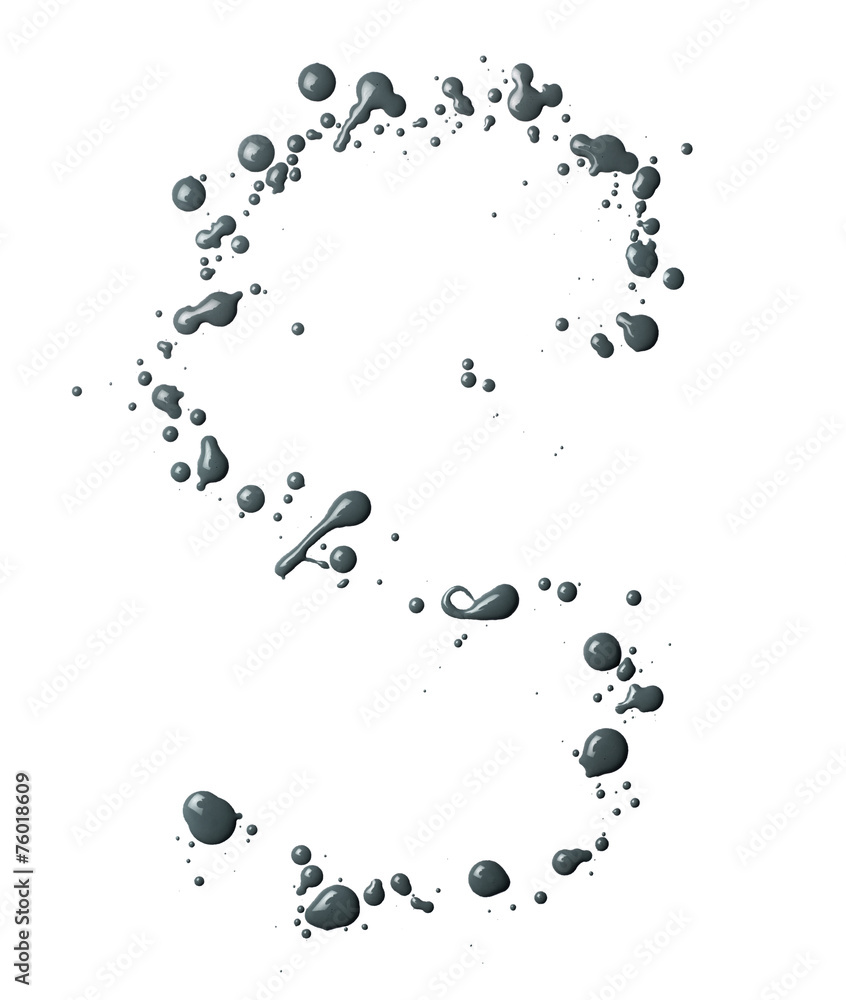 Letter made with the paint drops Letter made with the paint drops