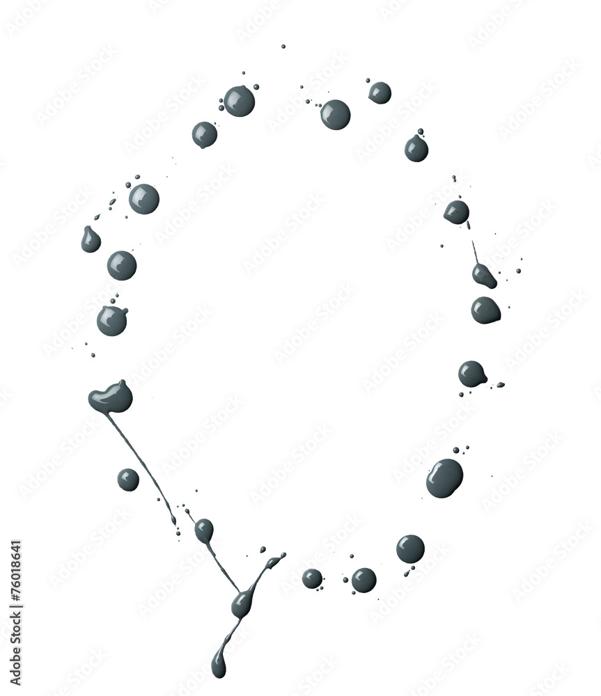 Fototapeta premium Digit made with multiple paint spills