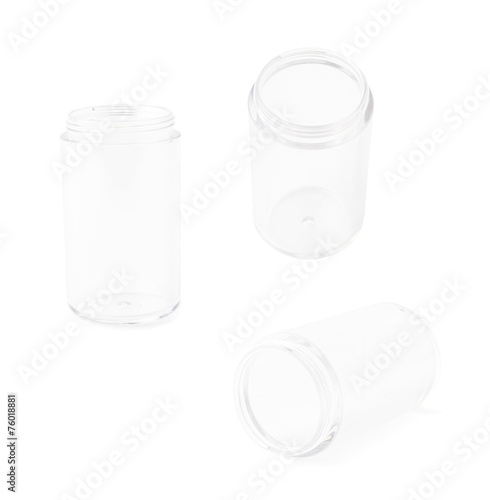 Small glass jar isolated