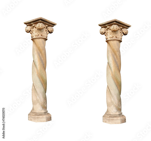 Architectural columns on a white background