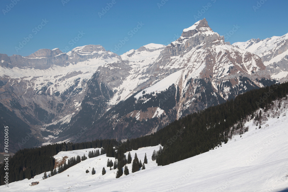 Panoramic view of the Swiss mountains (Titlis)