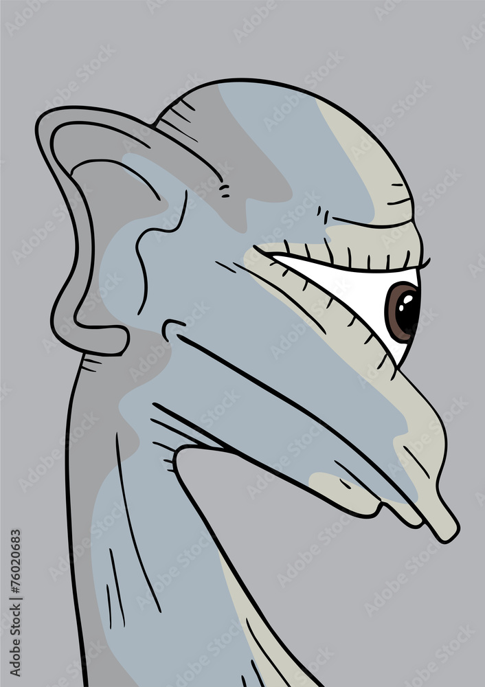 Naklejka premium Alien face