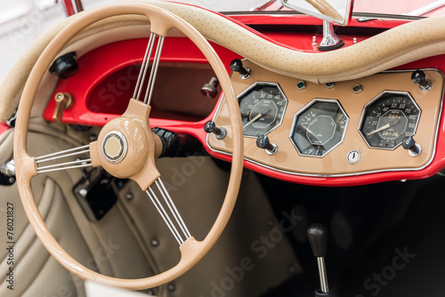Vintage Car Inside With Retro Dashboard © radub85