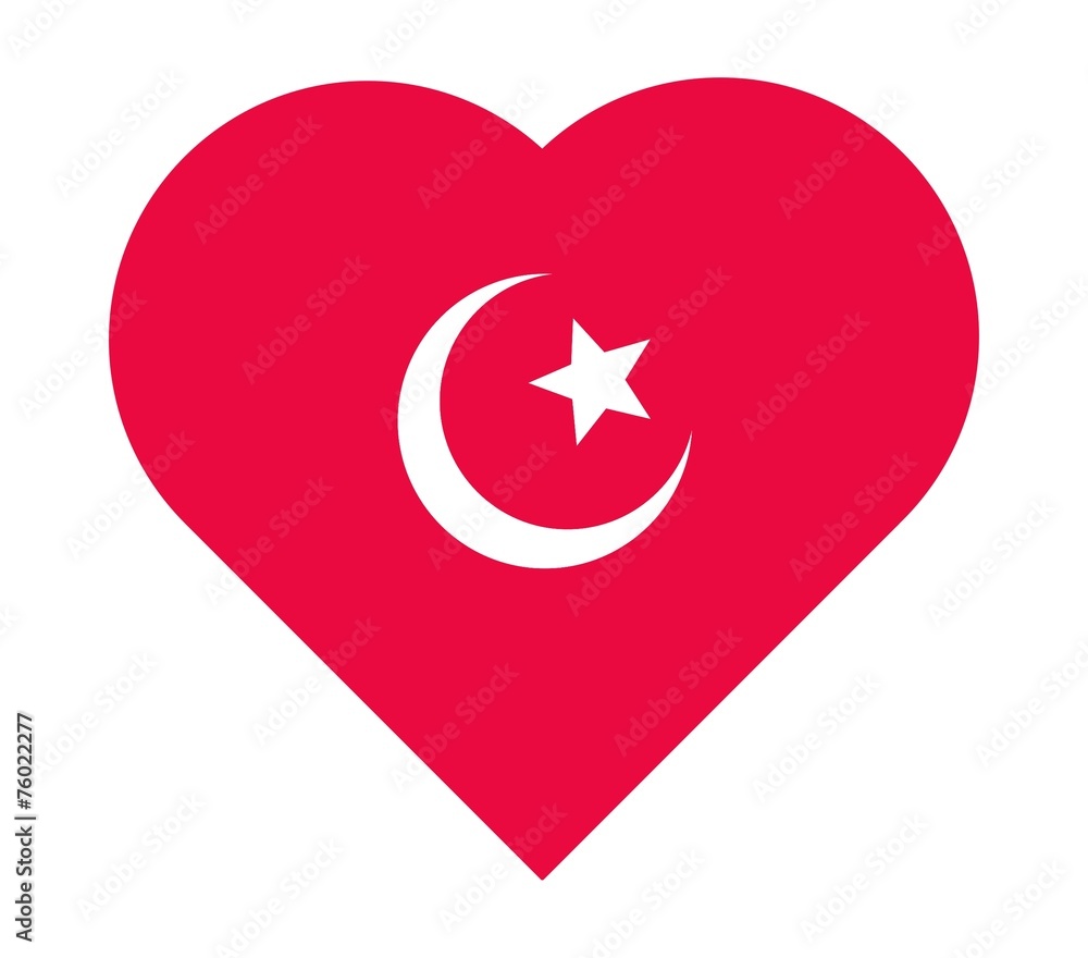 Croissant islamique dans un cœur