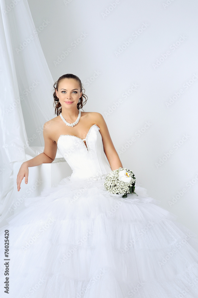 Beautiful girl in wedding dress Beautiful girl in wedding dress