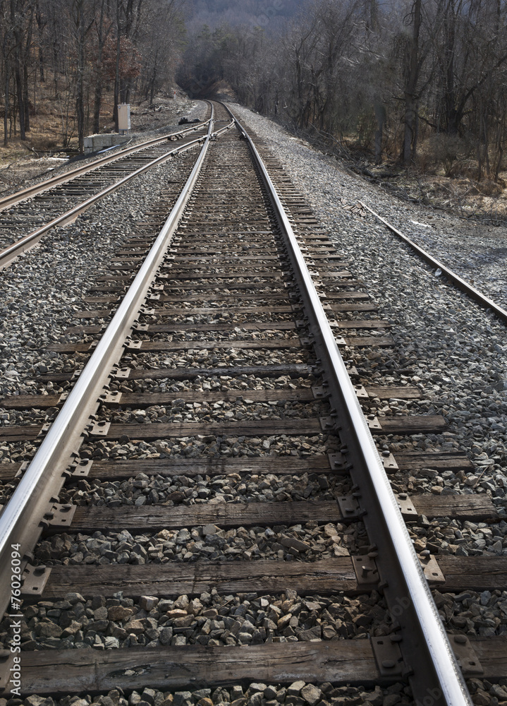 Railroad tracks disappearing