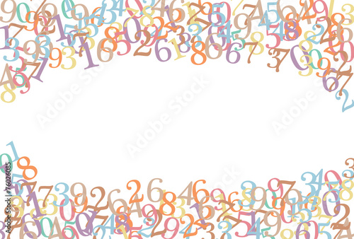 A colorful frame on top and bottom with random numbers