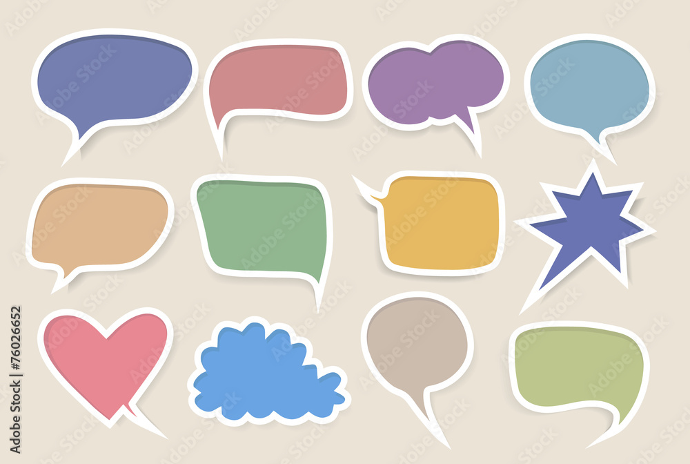 Set of colored speech bubbles Set of colored speech bubbles
