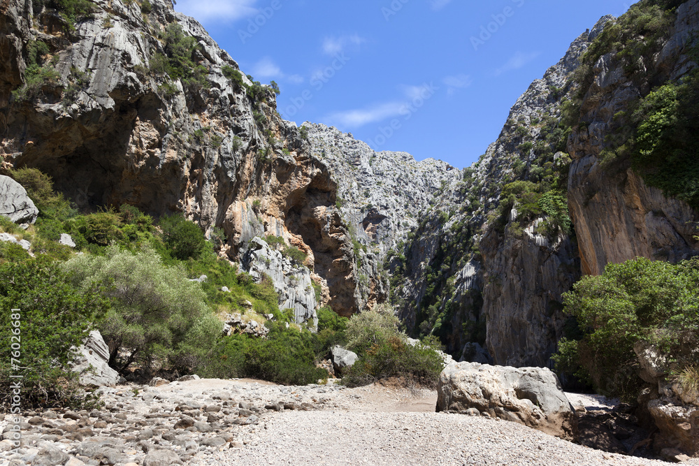 Canyon at Pareis Sa Calobra, Mallorca island, Spain