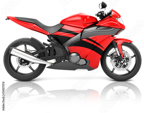 Slika na platnu Motorcycle Motorbike Bike Riding Rider Contemporary Red Concept