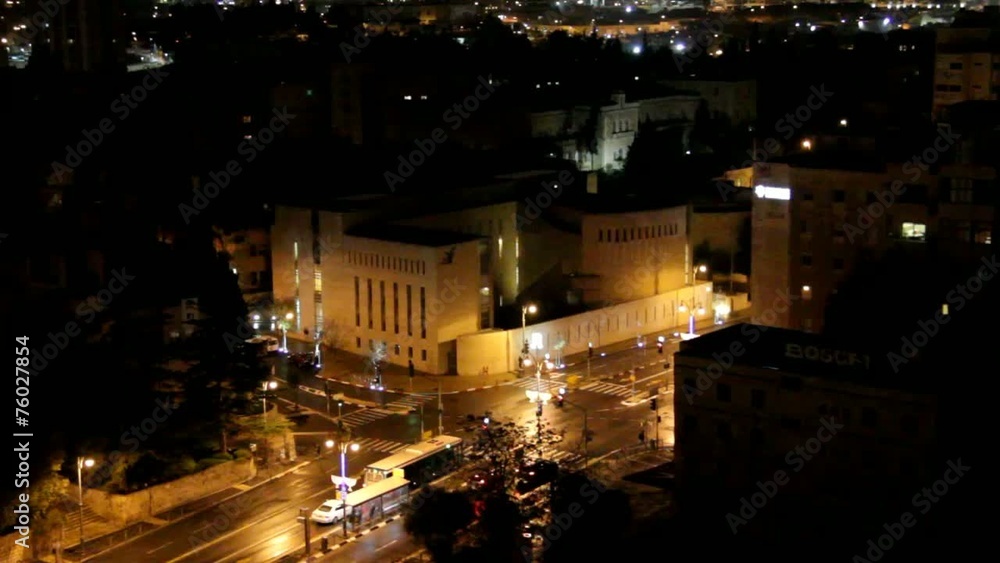 Contemporary Western Jerusalem at winter night . Israel Contemporary Western Jerusalem at winter night . Israel