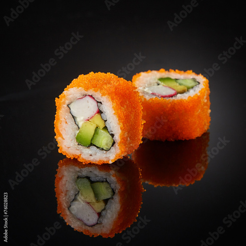sushi with cucumber and crab sticks