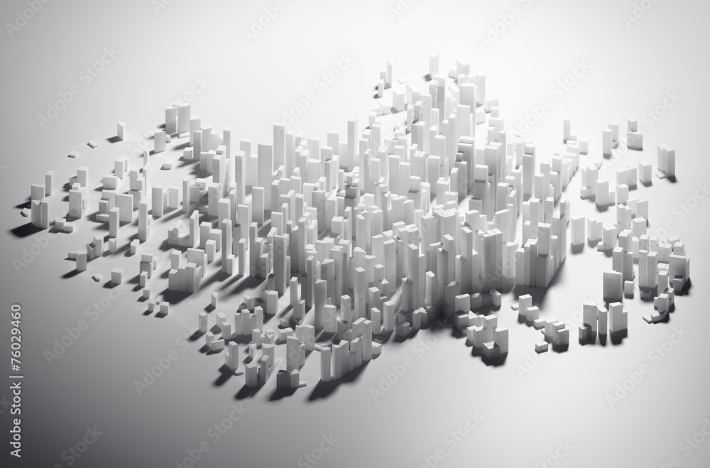 Abstract simple paper city background with skyscrapers Abstract simple paper city background with skyscrapers