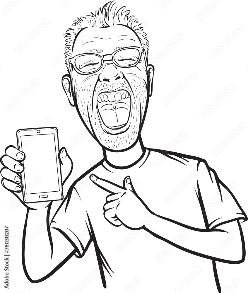 Single continuous line drawing of young frustrated manager shouting posters  for the wall • posters young, yelling, men at work | myloview.com