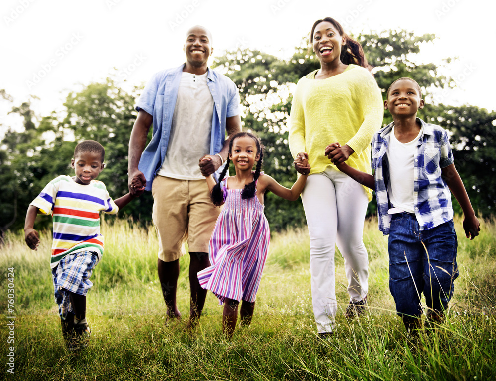 African Family Happiness Holiday Vacation Activity Concept African Family Happiness Holiday Vacation Activity Concept