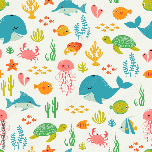 Photography Cute underwater life pattern