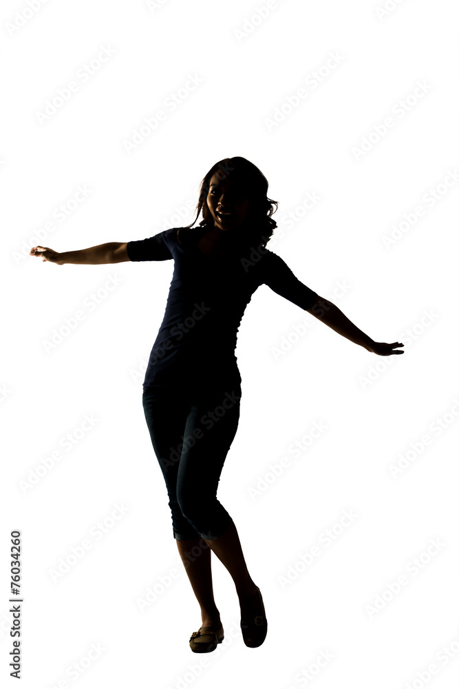 Silhouette of young Asian woman pose Silhouette of young Asian woman pose