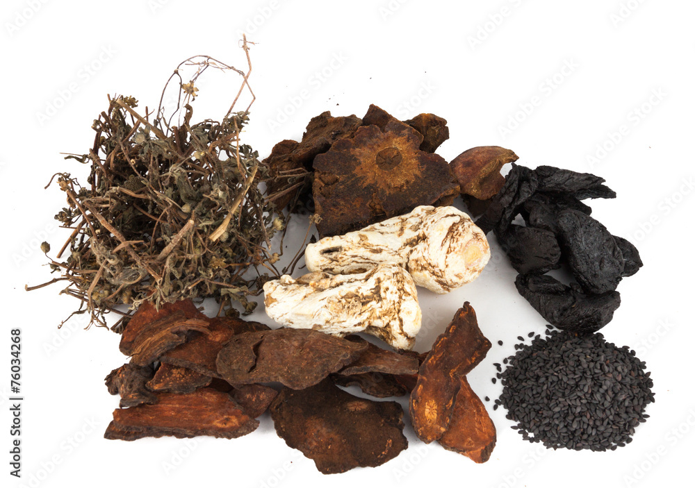 A group of Chinese dried herbs beneficial for hair growth Stock Photo |  Adobe Stock