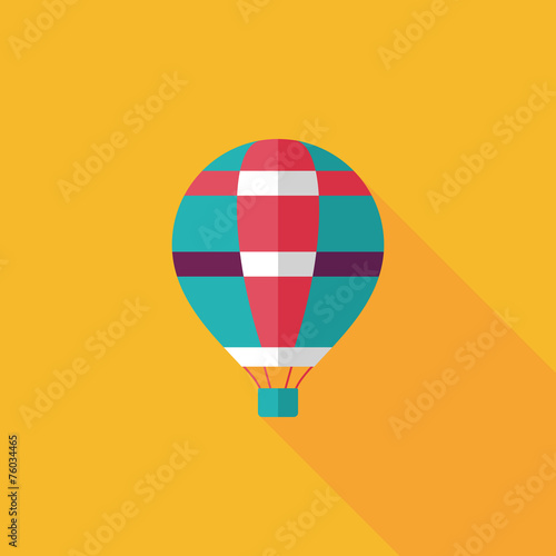 Transportation hot air ballon flat icon with long shadow,eps10