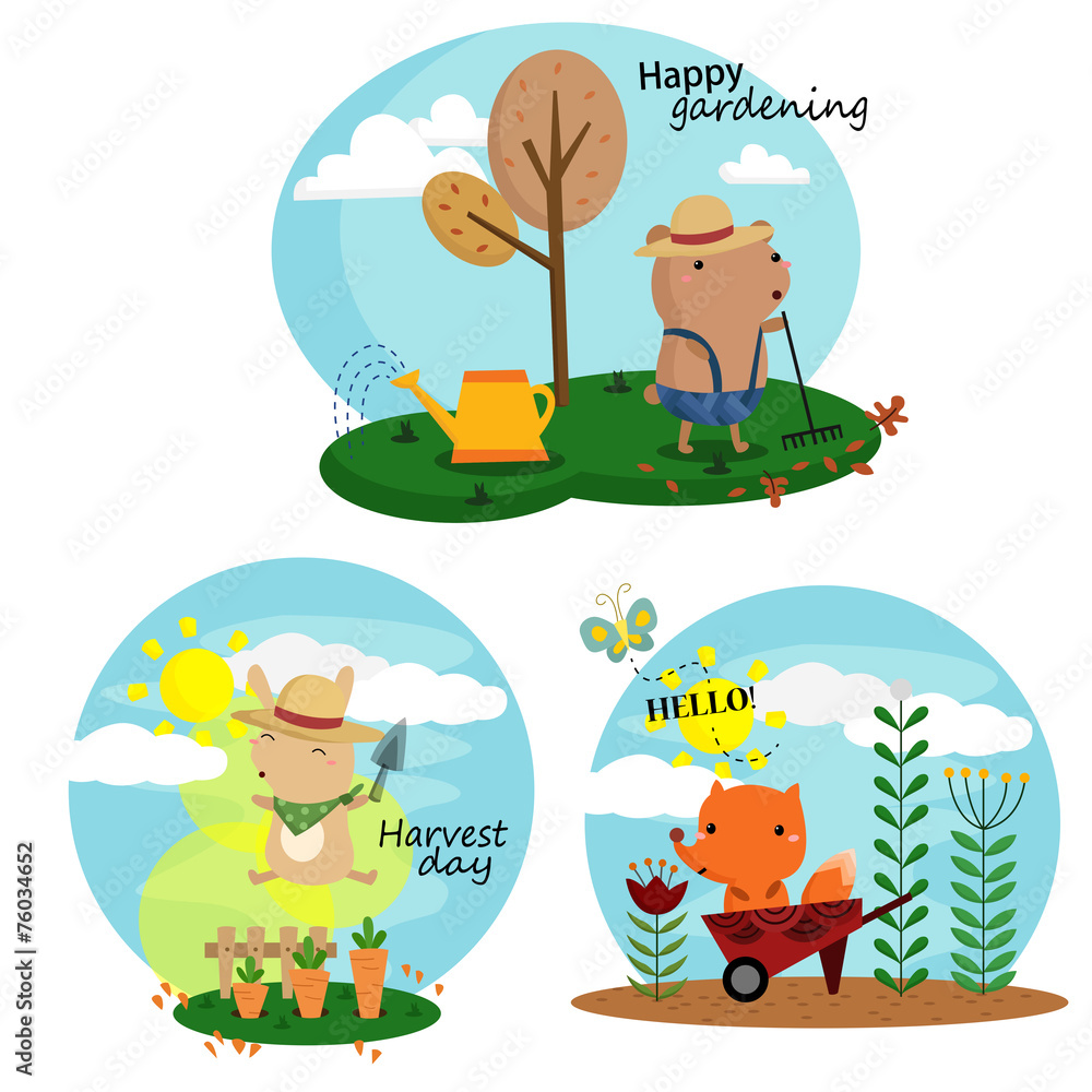 Obraz premium Gardening vector set
