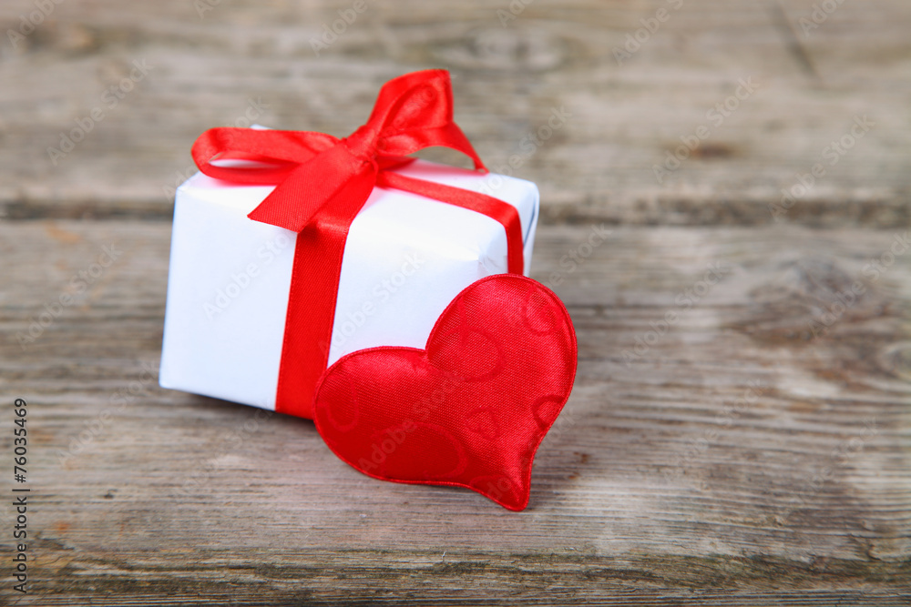 Holidays gift and red heart Holidays gift and red heart