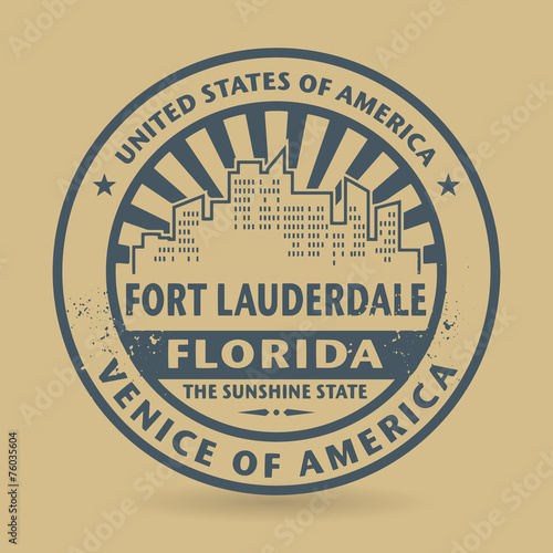 Grunge rubber stamp with name of Fort Lauderdale, Florida