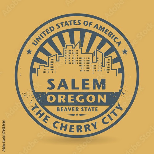 Grunge rubber stamp with name of Salem, Oregon
