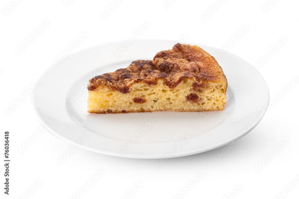 Slice of cake on plate isolated Slice of cake on plate isolated