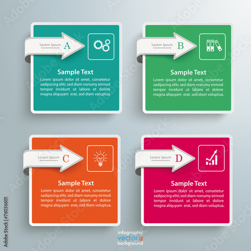 4 Square Arrows Infographic