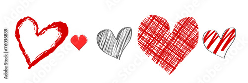 skizzen hearts herzen banner set