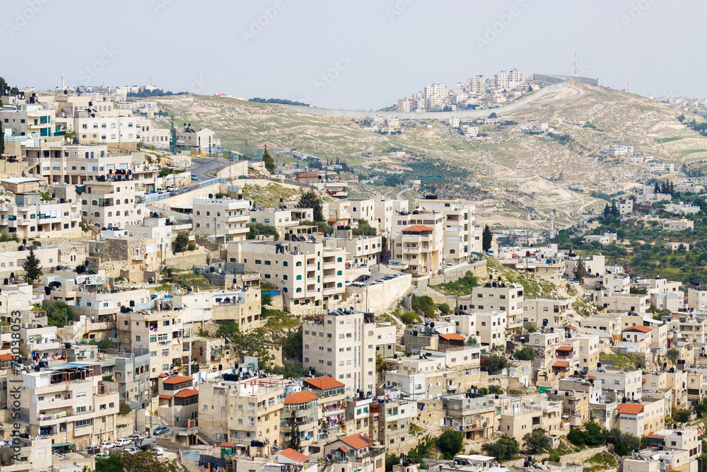 Panorama of urban neighborhoods of East Jerusalem