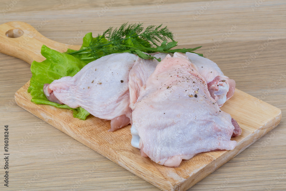 Raw chicken thighs