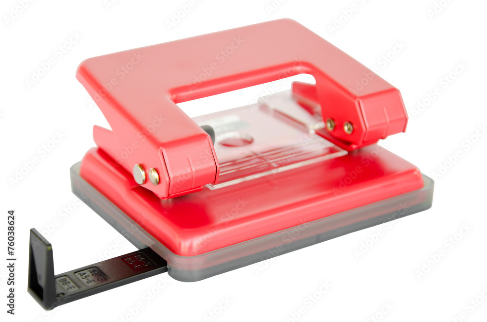 office paper hole puncher on white background office paper hole puncher on white background