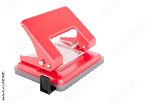 office paper hole puncher on white background