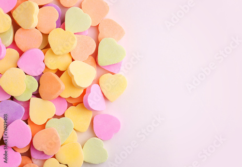 Colorful candy hearts
