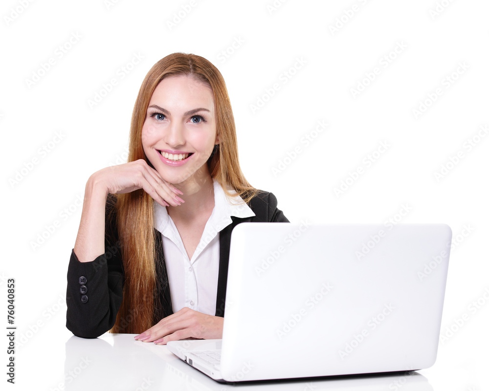business woman sitting at the table business woman sitting at the table