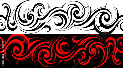 Seamless tribal tattoo pattern line