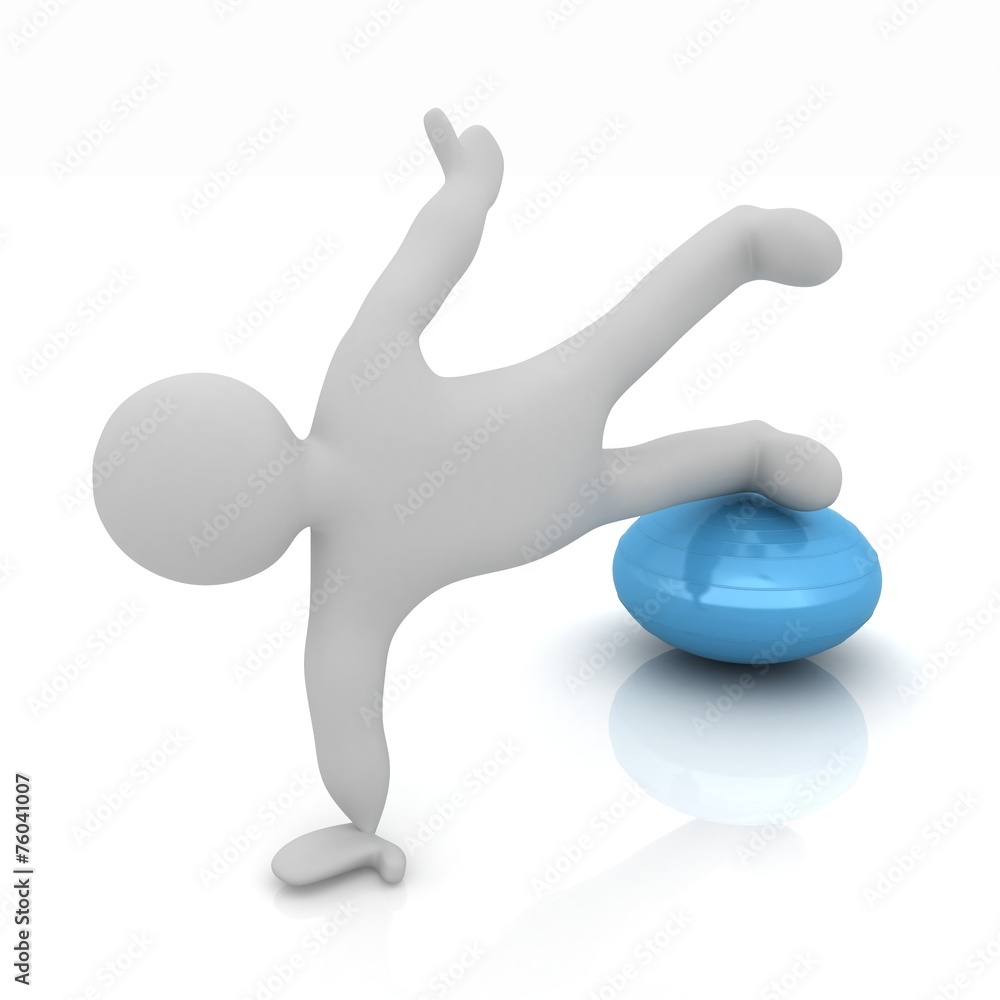 3d man exercising position on fitness ball. My biggest pilates s 3d man exercising position on fitness ball. My biggest pilates s