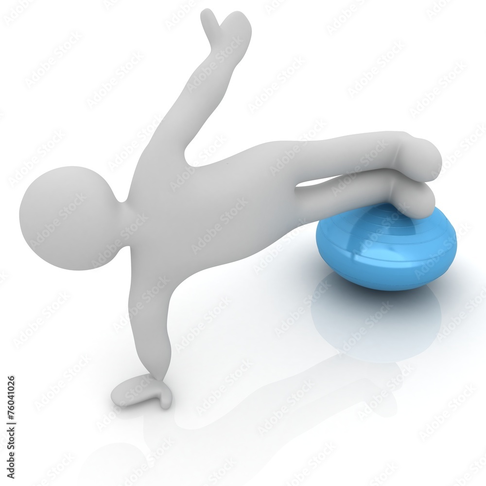 3d man exercising position on fitness ball. My biggest pilates s 3d man exercising position on fitness ball. My biggest pilates s
