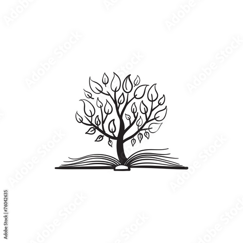Vector tree growing of a book
