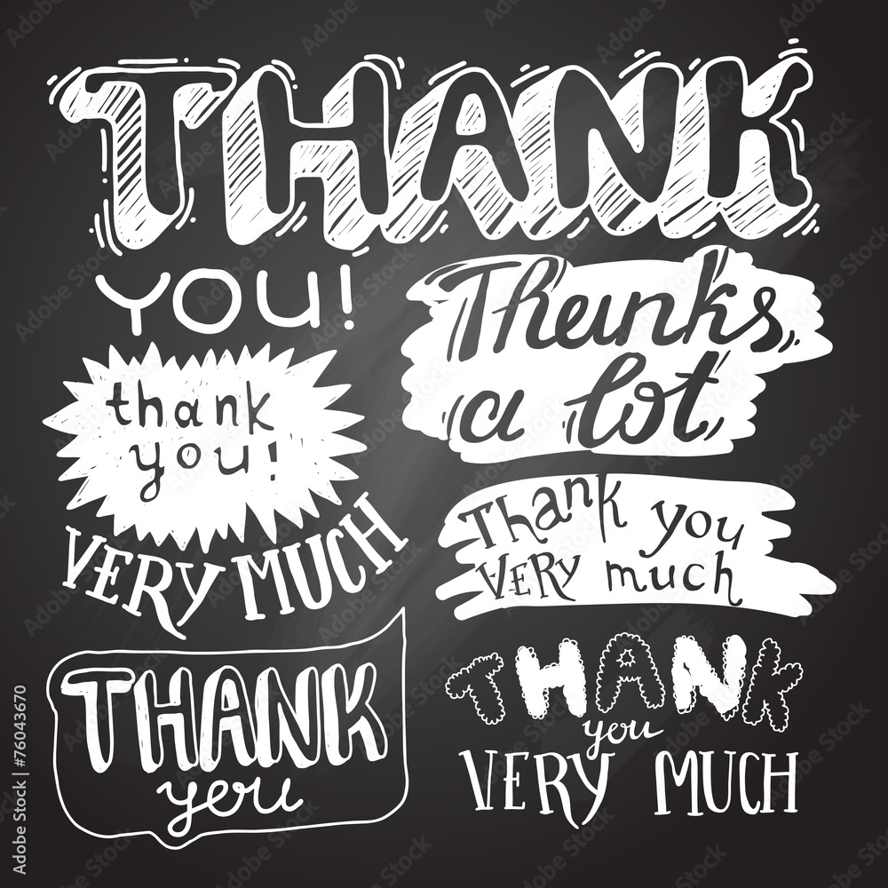 Thank You card with Chalkboard Background Stock Vector | Adobe Stock