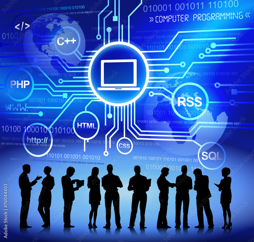 Vector of Business People Discussing about Computer Programming Vector of Business People Discussing about Computer Programming